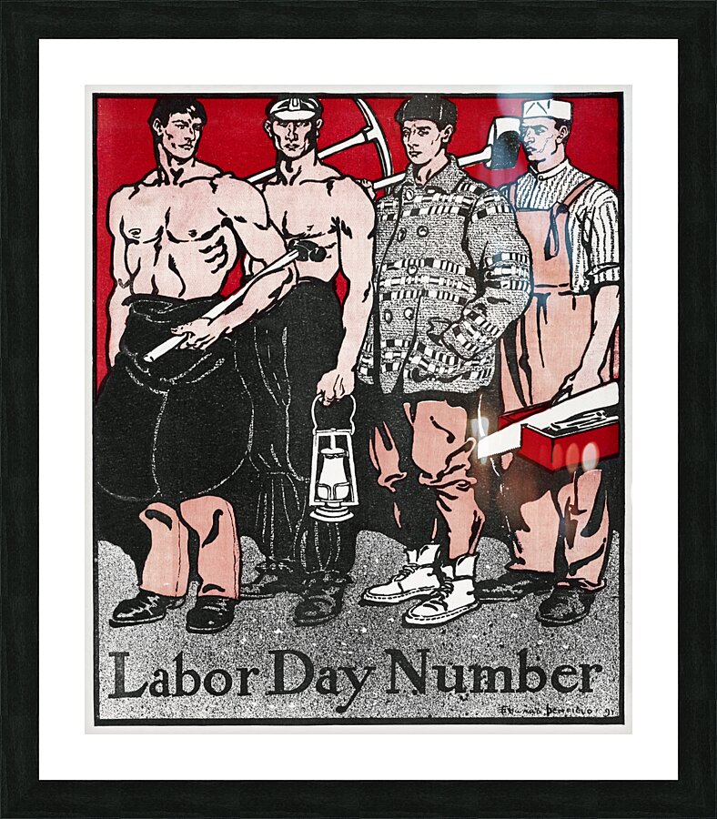 Labour Day Number ca. 1890-1907 by Edward Penfield Picture Frame print