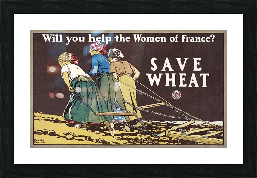 Will you help the women of France? 1918 by Edward Penfield Picture Frame print
