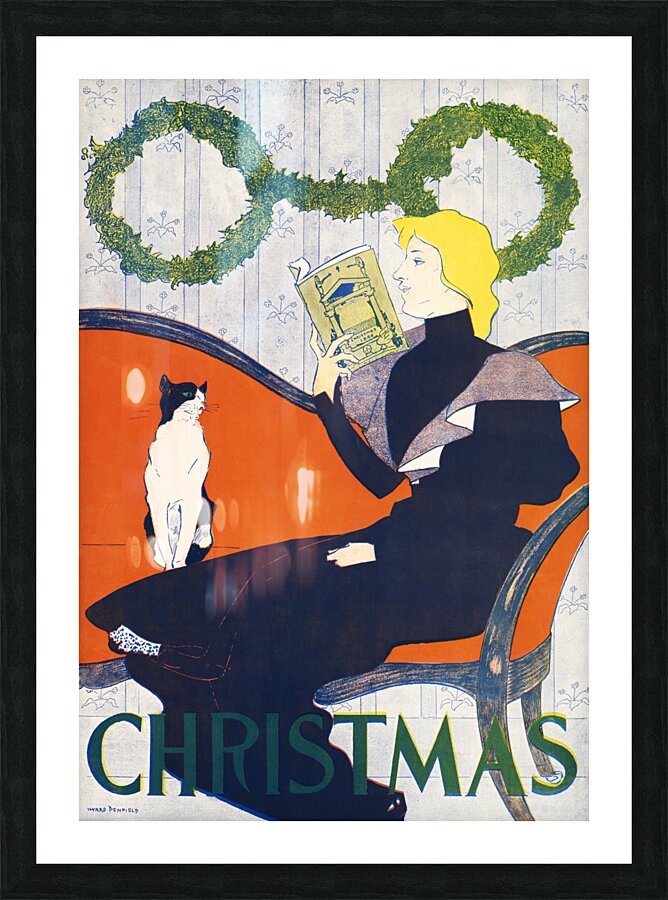 Vintage Christmas 1894 by Edward Penfield Picture Frame print