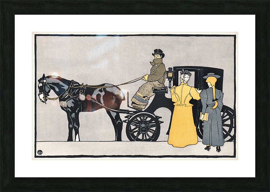 Horse carriage 1898 by Edward Penfield Picture Frame print