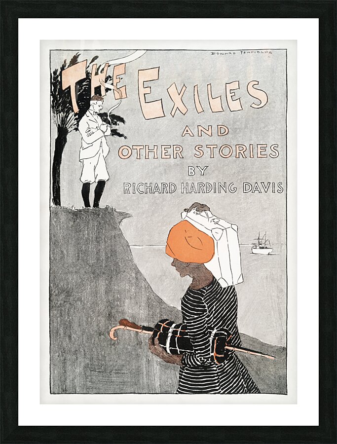 The Exiles and Other Stories by Richard Harding Davis 1894 by Edward Penfield Picture Frame print