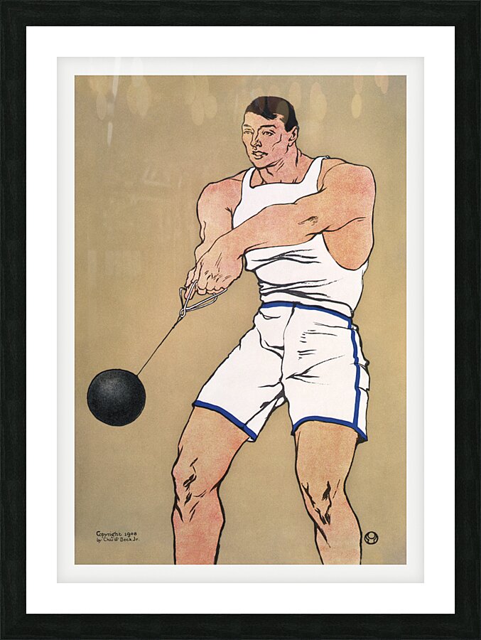 Hammer thrower ca. 1908 by Edward Penfield Picture Frame print