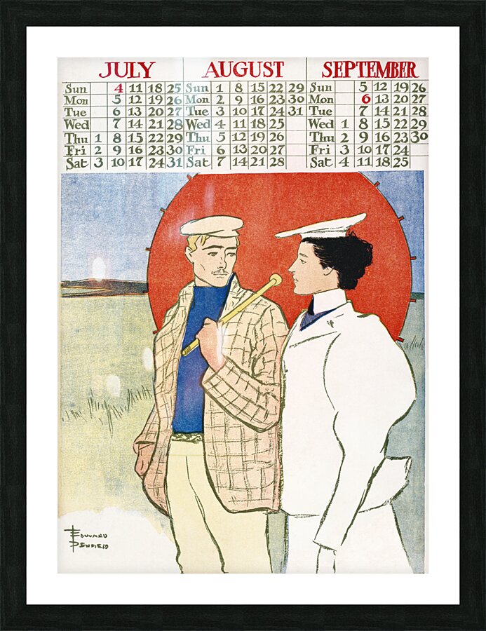 Vintage calendar 1897 by Edward Penfield Picture Frame print