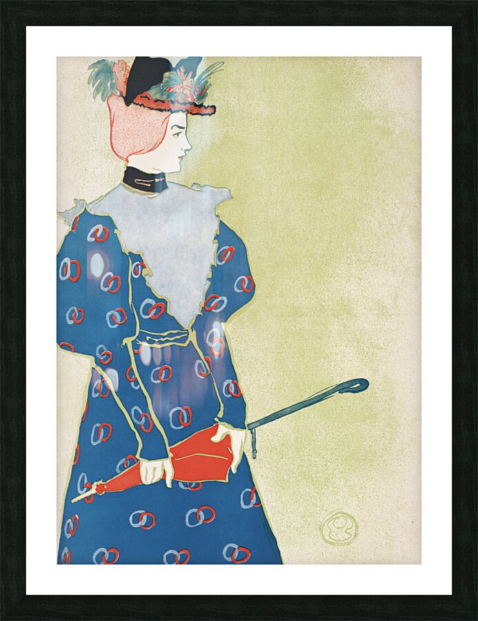 Woman holding umbrella 1896 by Edward Penfield Picture Frame print