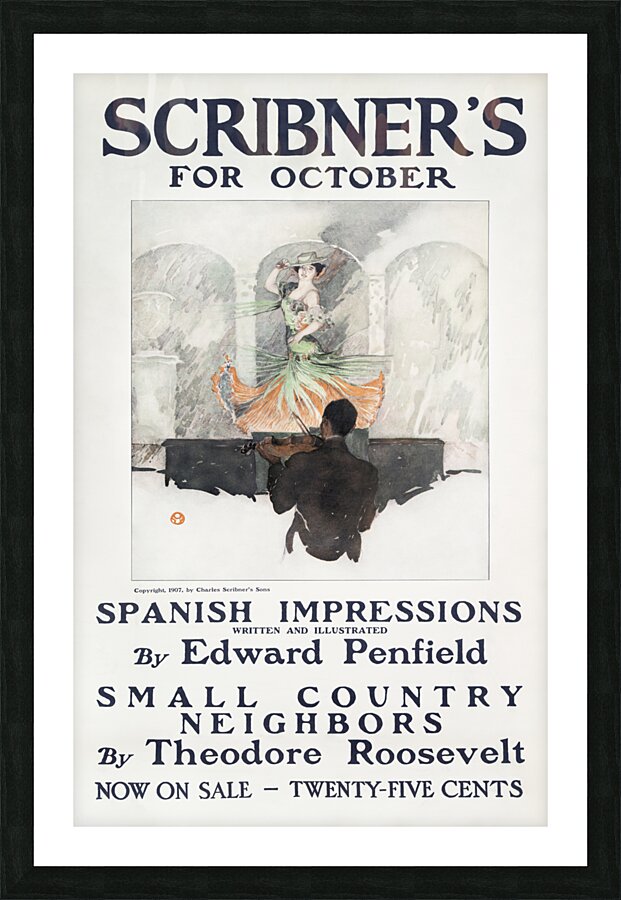 Scribners for October ca. 1890-1907 by Edward Penfield Picture Frame print