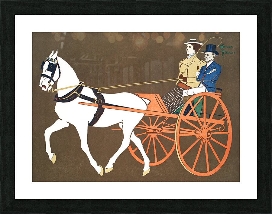 Women in Carriage ca. 1890-1907 by Edward Penfield Picture Frame print