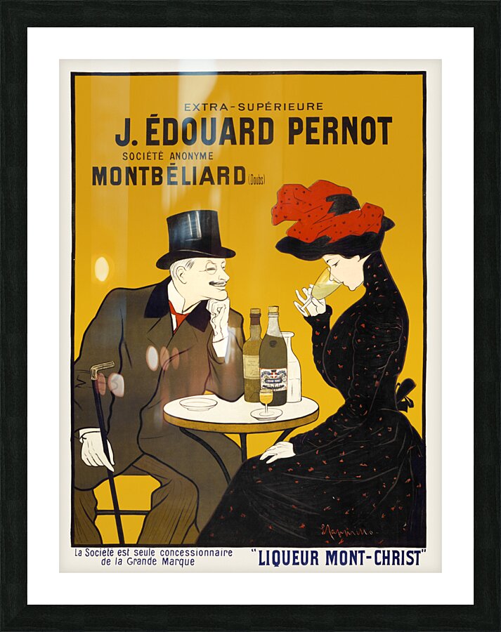 Man and woman at a cafe 1900 by Leonetto Cappiello Picture Frame print