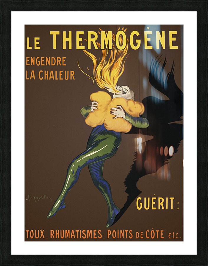 Le Thermogene: Engenore la chaleur et guérit toux rhumatismes points de cote etc. 1909 by Leonetto Cappiello Picture Frame print