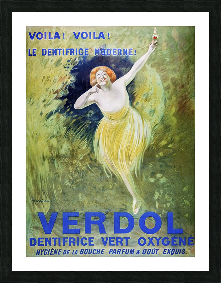 Verdol oxygenated green toothpaste 1911 by Leonetto Cappiello Picture Frame print