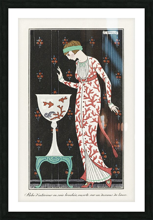 Costumes Parisiens: Grande robe du soir from Journal des Dames et des Modes 1913 fashion illustration  by George Barbier.  Picture Frame print