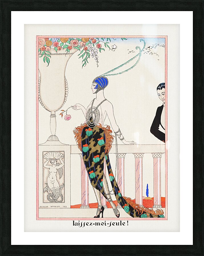 Laissez-moi-feule! from Les Feuillets dArt 1919 fashion illustration by George Barbier. Picture Frame print