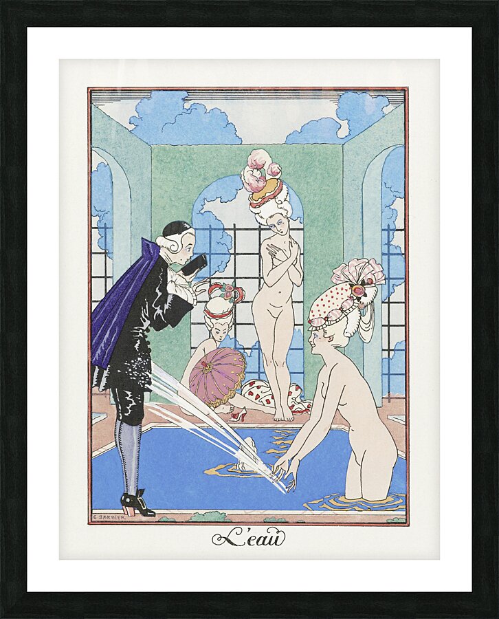 LEau 1917-1920 fashion illustration  by George Barbier.  Picture Frame print