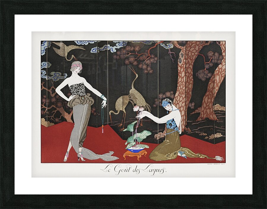 Le Gout des Laques 1920 fashion illustration  by George Barbier. Picture Frame print