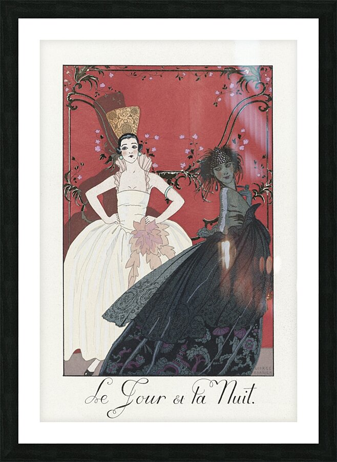 Le Jour et la Nuit 1922 fashion illustration  by George Barbier.  Picture Frame print