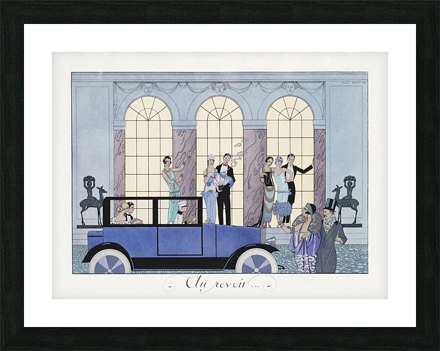 Au Revoir 1920 fashion illustration  by George Barbier. Picture Frame print