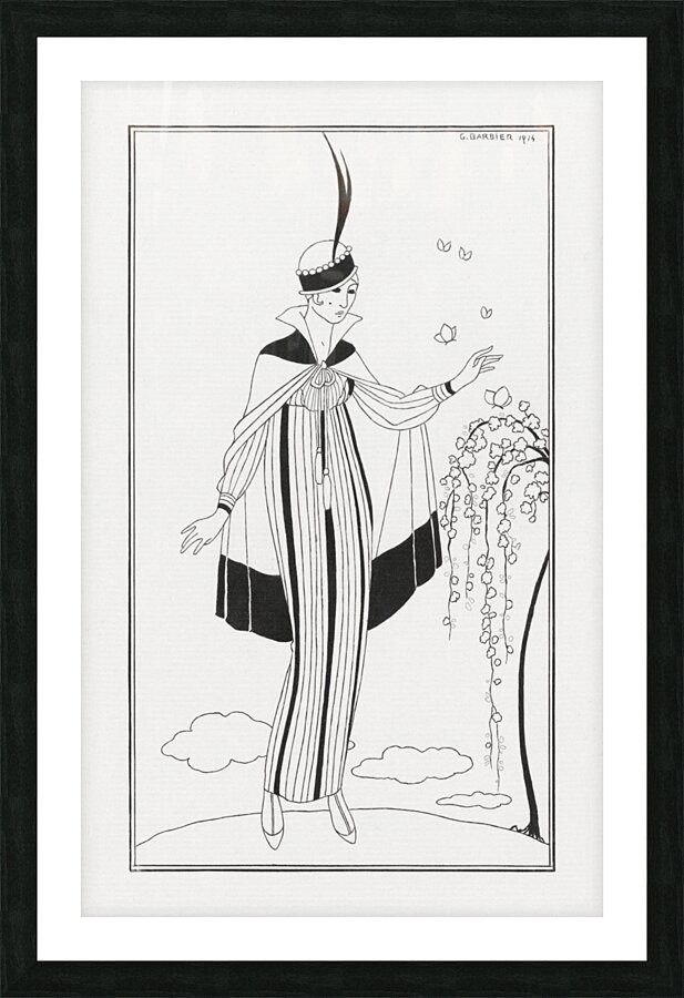 Costumes Parisiens 1914 fashion illustration  by George Barbier.  Picture Frame print