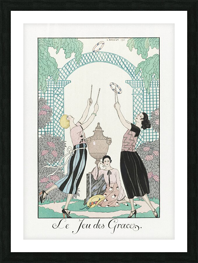 Le Jeu des Graces 1922 fashion illustration  by George Barbier.  Picture Frame print