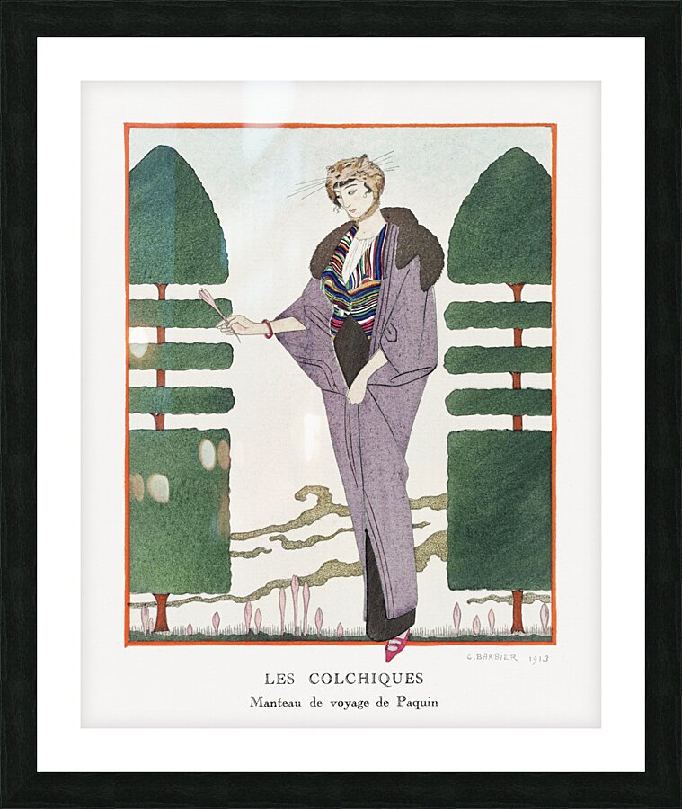 Les Colchiques 1914 fashion illustration  by George Barbier.  Picture Frame print