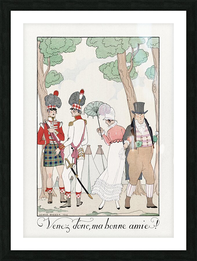 Come on my good friend! 1923 fashion illustration  by George Barbier.  Picture Frame print