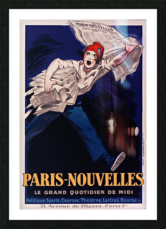 Paris-Nouvelles le grand quotidien de Midi 1931 by Jean dYlen Poster Picture Frame print