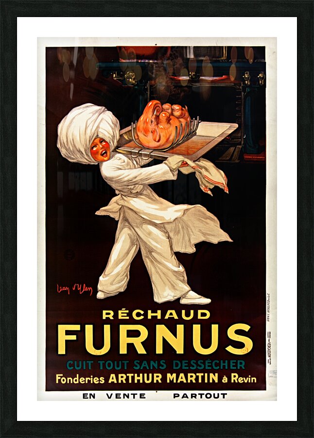Réchaud Furnus cuit tout sans dessécher 1926 by Jean dYlen Poster Picture Frame print