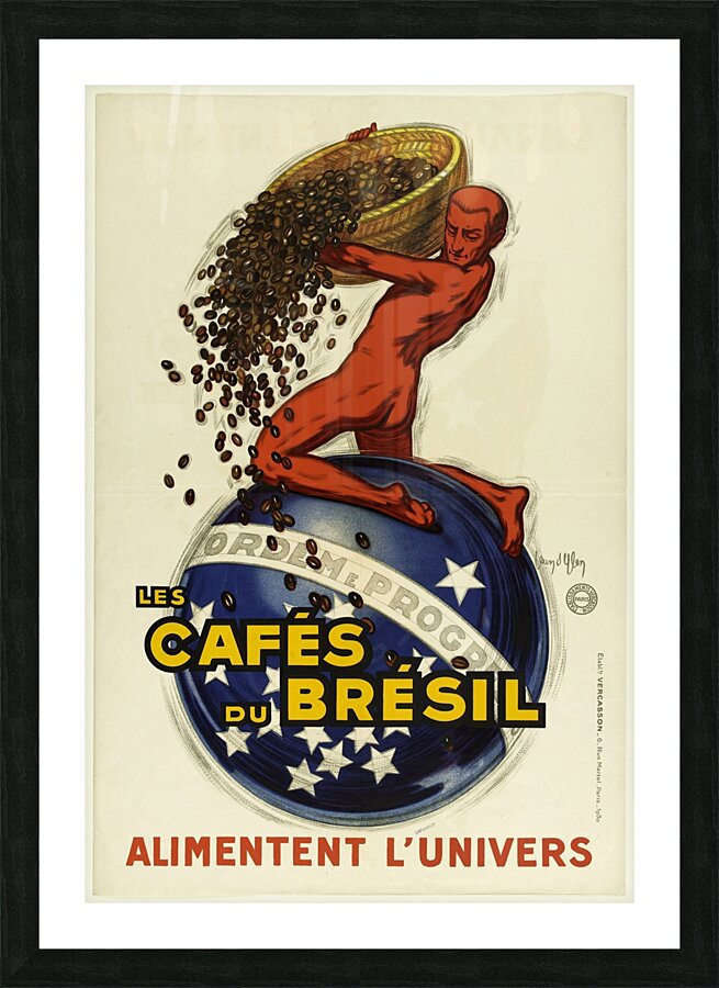 Les Cafes Du Bresil Alimentent L’univers 1930 by Jean dYlen Poster Picture Frame print