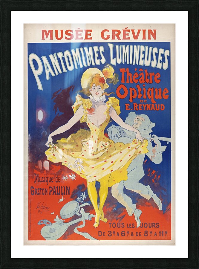 Pantomimes lumineuses 1892 Poster by Jules Chéret Picture Frame print
