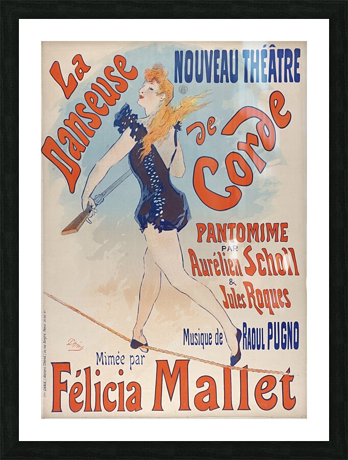 La danseuse de corde 1891 Poster by Jules Chéret Picture Frame print