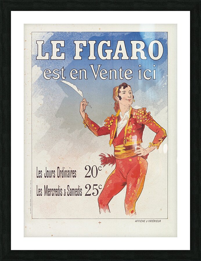 Reclamebiljet voor Le Figaro 1885 Poster by Jules Chéret Picture Frame print