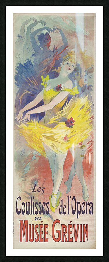 Coulisses de l’opera au Musée Grévin 1891 Poster by Jules Chéret Picture Frame print