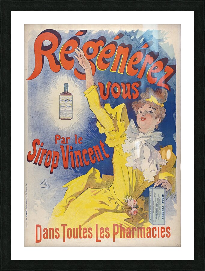 Sirop Vincent 1893 Poster by Jules Chéret Picture Frame print