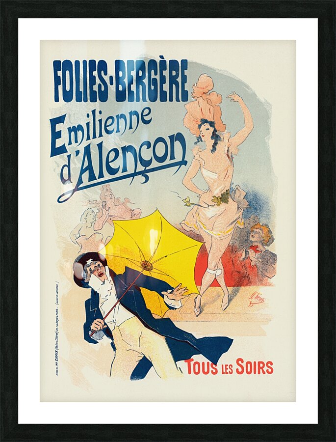 Émilienne D’alençon 1898 Poster by Jules Chéret Picture Frame print