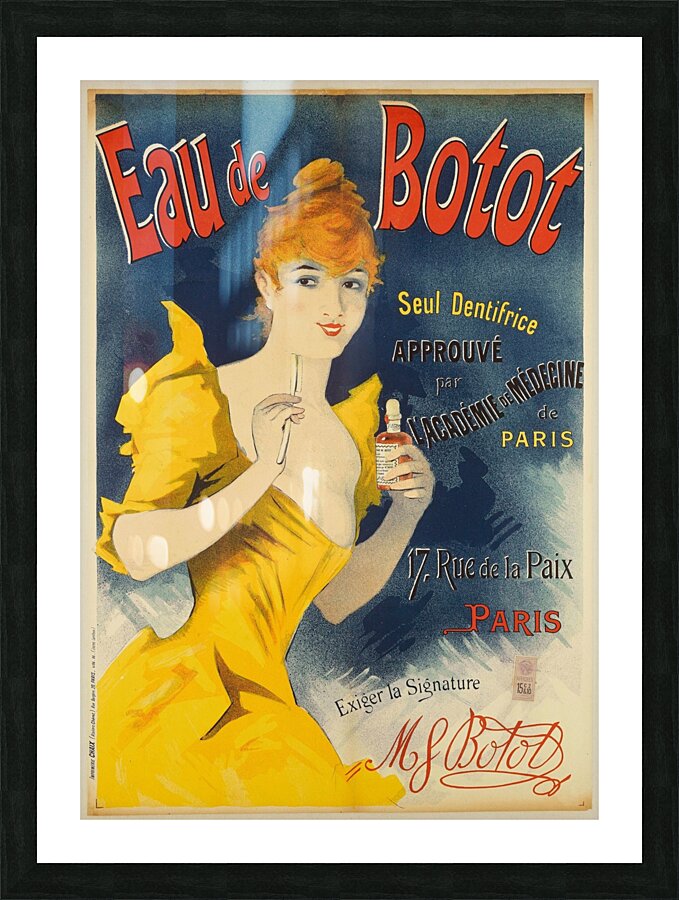 Eau De Botot 1896 Poster by Jules Chéret Picture Frame print