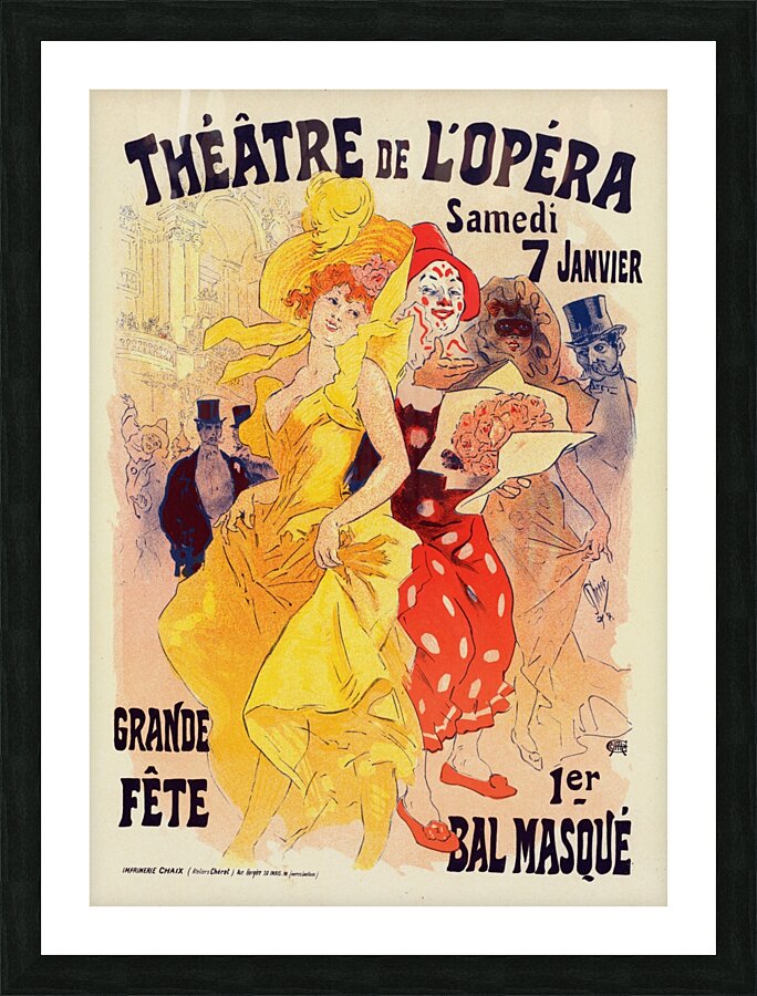 Bals De L’opéra En 1899 1899 Poster by Jules Chéret Picture Frame print