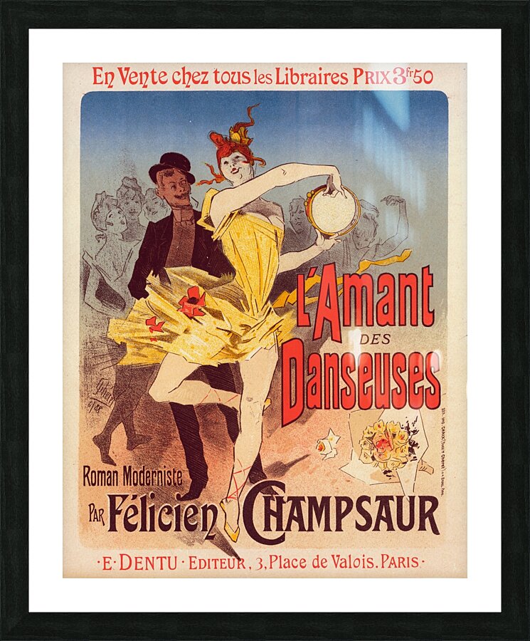 L’amant Des Danseuses 1896 Poster by Jules Chéret Picture Frame print