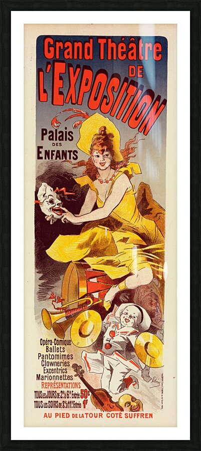 Grand Théâtre De L’exposition 1900 Poster by Jules Chéret Picture Frame print