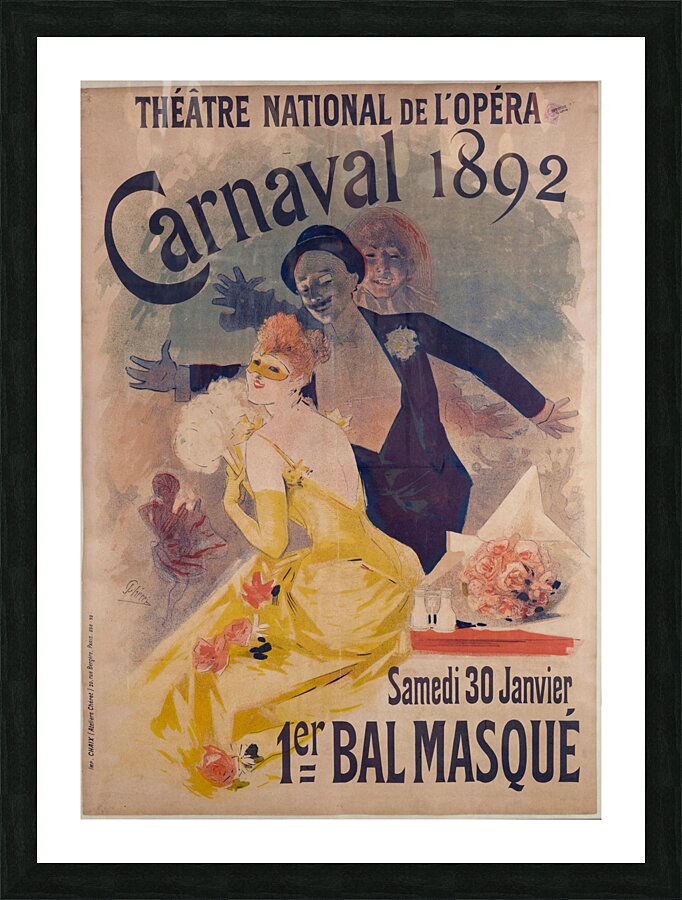Theatre National De L’opera Carnaval 1892 1892 Poster by Jules Chéret Picture Frame print