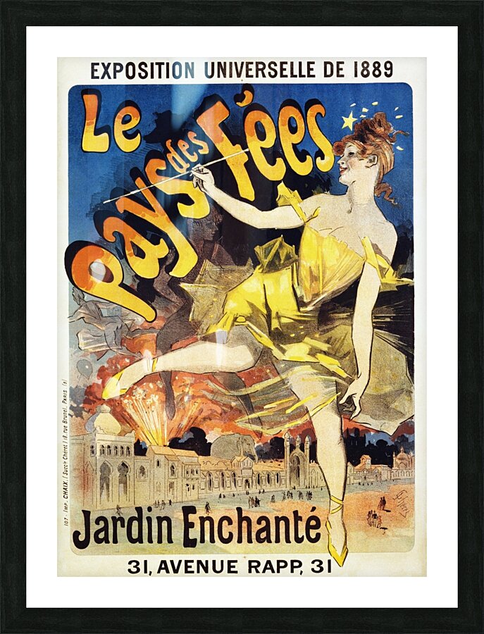 Le Pays Des Fees Poster 1889 Poster by Jules Chéret Picture Frame print