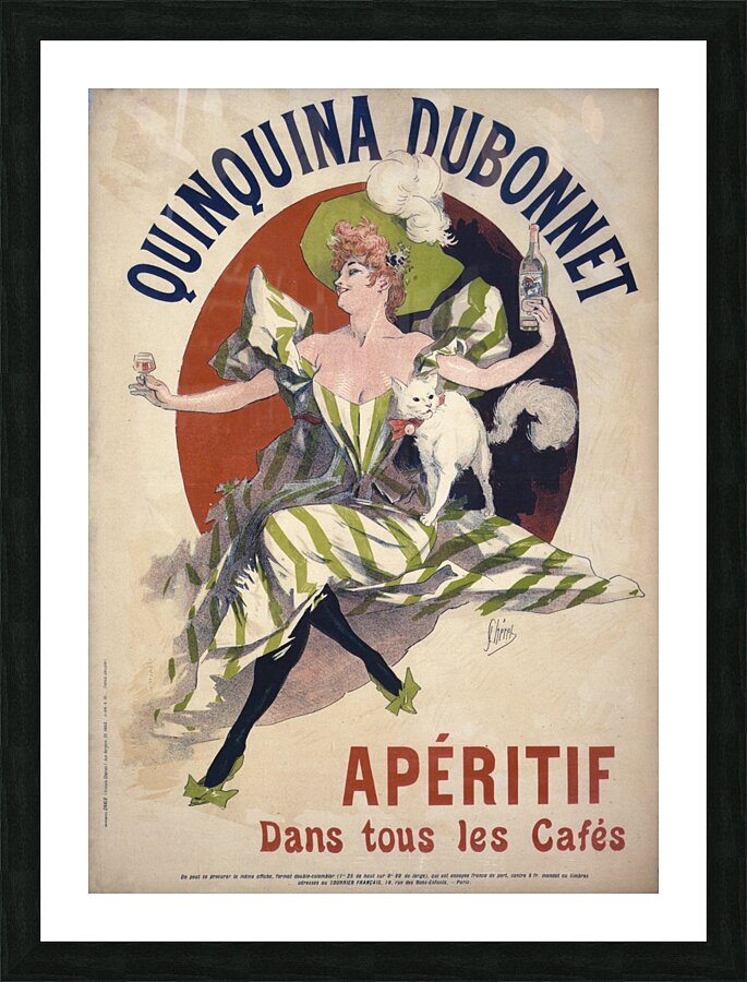 Quinquina Dubonnet apéritif dans tous les cafés 1895 Poster by Jules Chéret Picture Frame print
