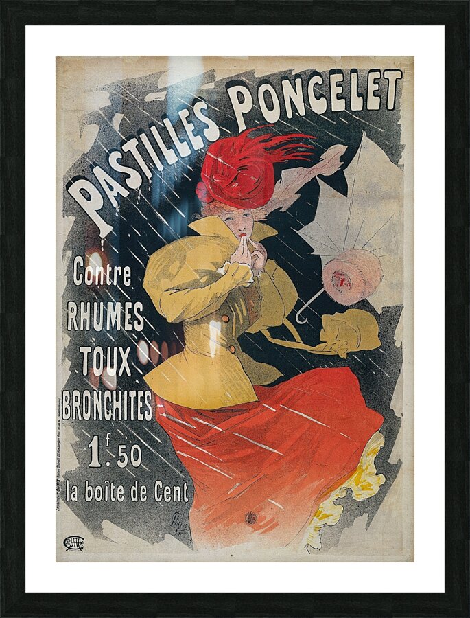 Pastilles Poncelet 1896 Poster by Jules Chéret Picture Frame print