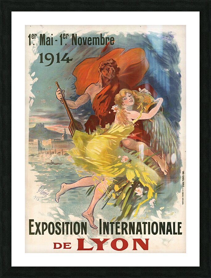 Exposition internationale de Lyon 1913 Poster by Jules Chéret Picture Frame print