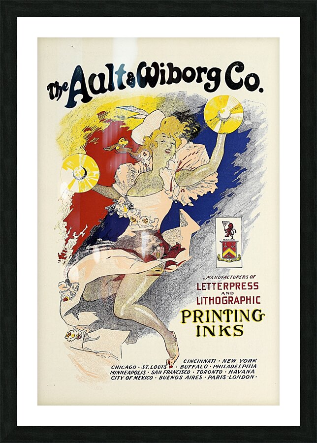 Ault and Wiborg Ad. 089 1890-1913 Poster by Jules Chéret Picture Frame print