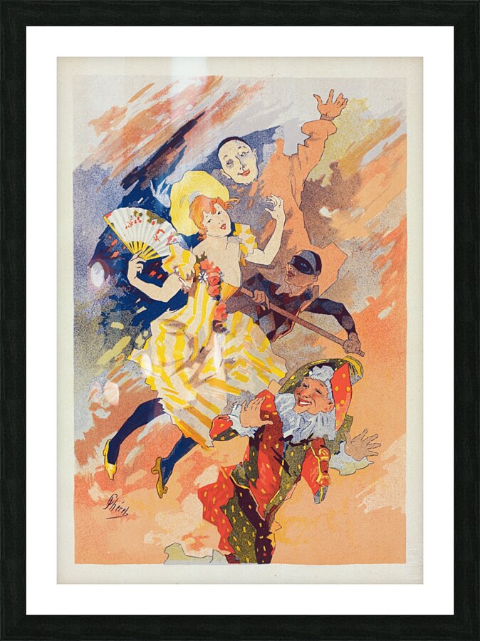 La Pantomime 1900 Illustration by Jules Chéret Picture Frame print