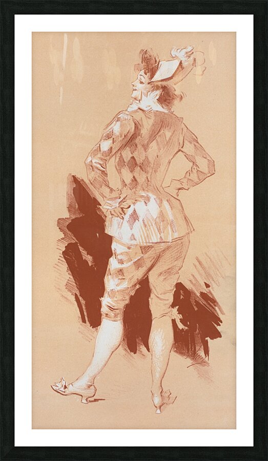 Dessin original pour la couverture des Maîtres de l’Affiche. 1896 Illustration by Jules Chéret Picture Frame print