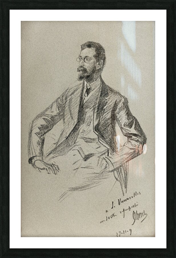 Portrait of Louis Vauxcelles 1909 Drawings by Jules Chéret Picture Frame print