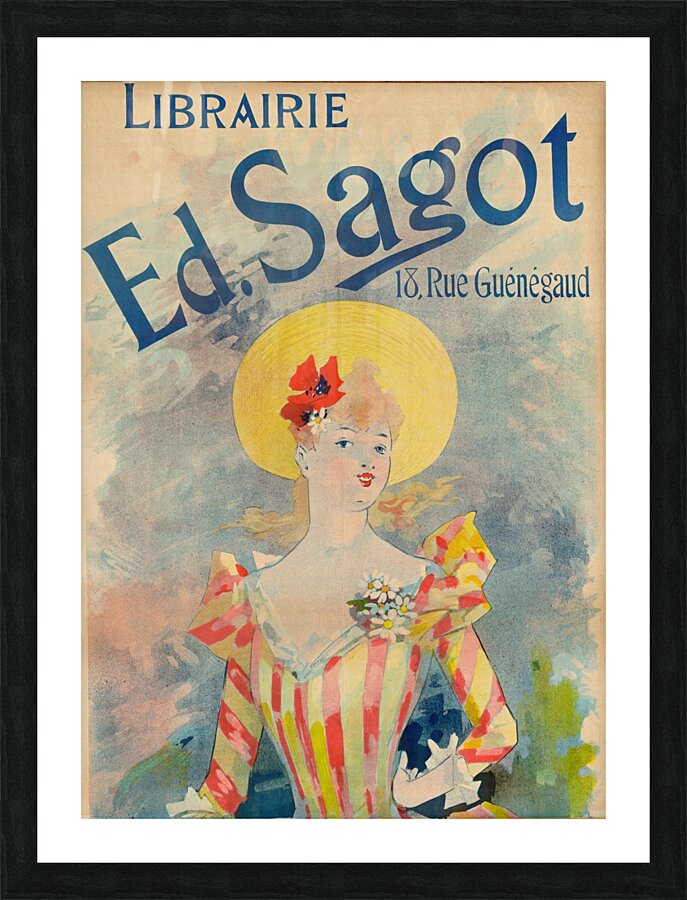 Bookstore Ed. Sagot  Poster by Jules Chéret Picture Frame print