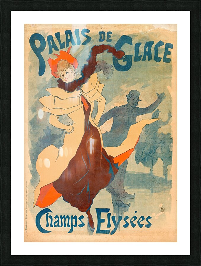 Ice Skating Rink 1893 Poster by Jules Chéret Picture Frame print