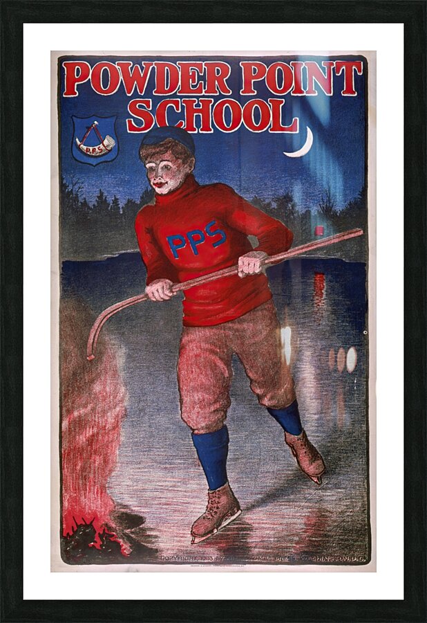 Powder Point School 1903 Poster by Bristow Adams American 1875 – 1956 Picture Frame print