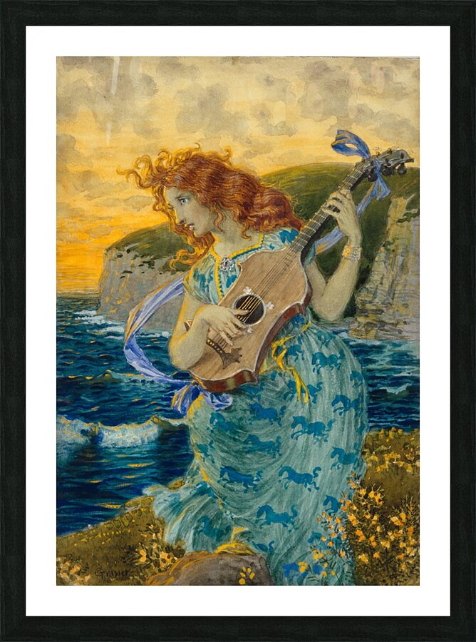 Die Tochter des Barden 1900 Mythology by Eugène Samuel Grasset Picture Frame print