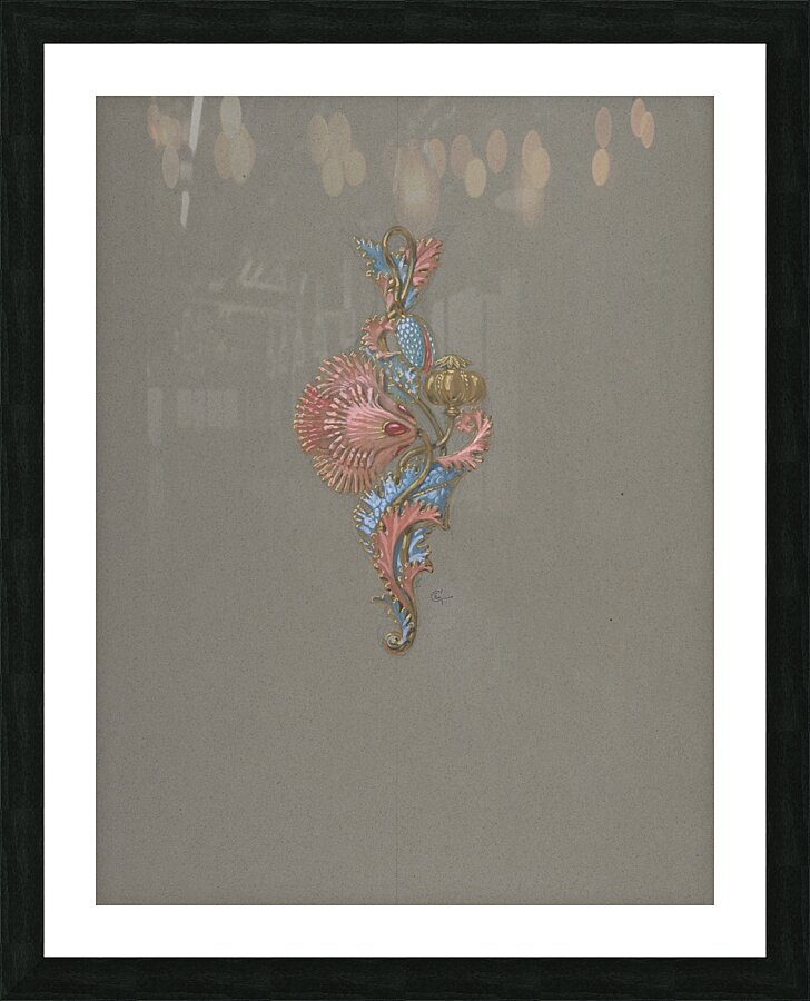 Design for a Pendant Illustration by Eugène Samuel Grasset Picture Frame print